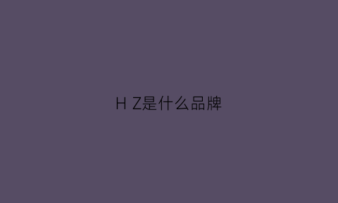 HZ是什么品牌(h是啥品牌)